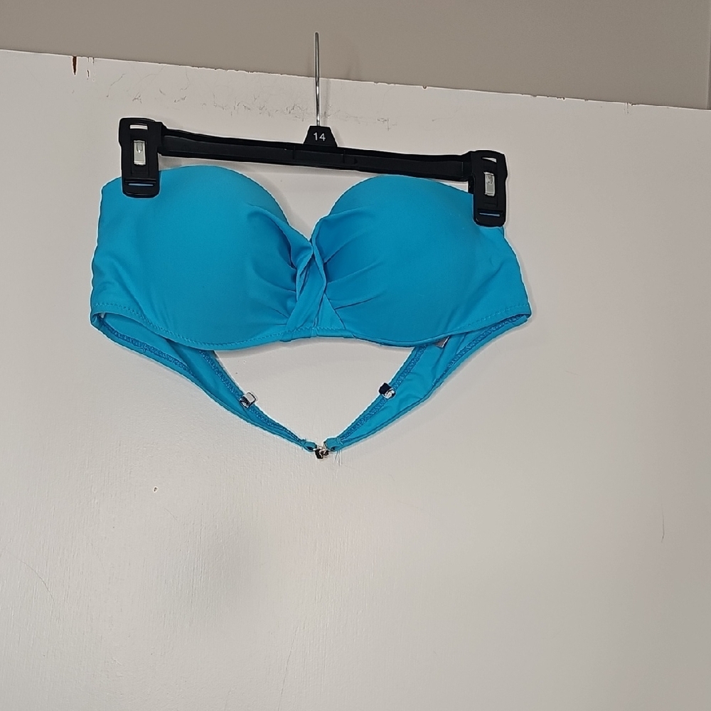 Blue Women's Strapless Swim Top
